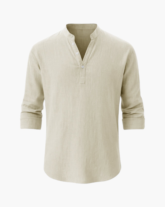 Derino - Camicia regular con collo alla coreana