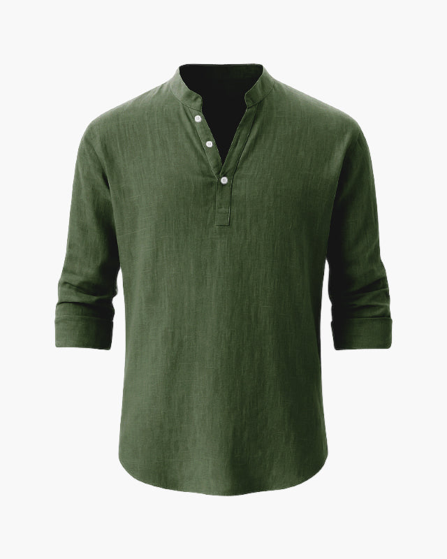 Derino - Camicia regular con collo alla coreana