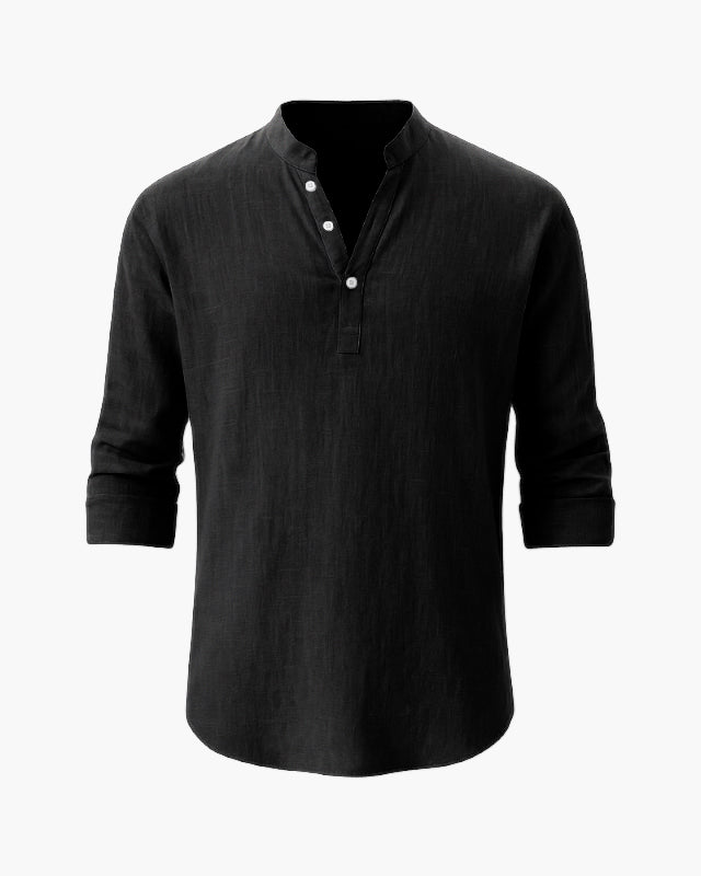 Derino - Camicia regular con collo alla coreana