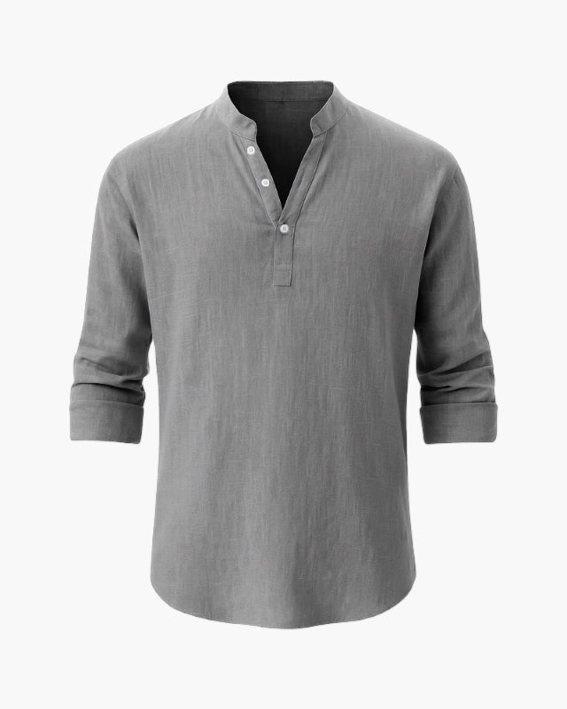 Derino - Camicia regular con collo alla coreana