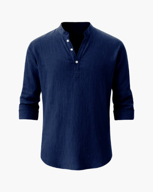 Derino - Camicia regular con collo alla coreana