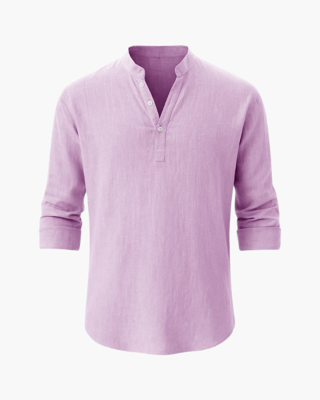 Derino - Camicia regular con collo alla coreana