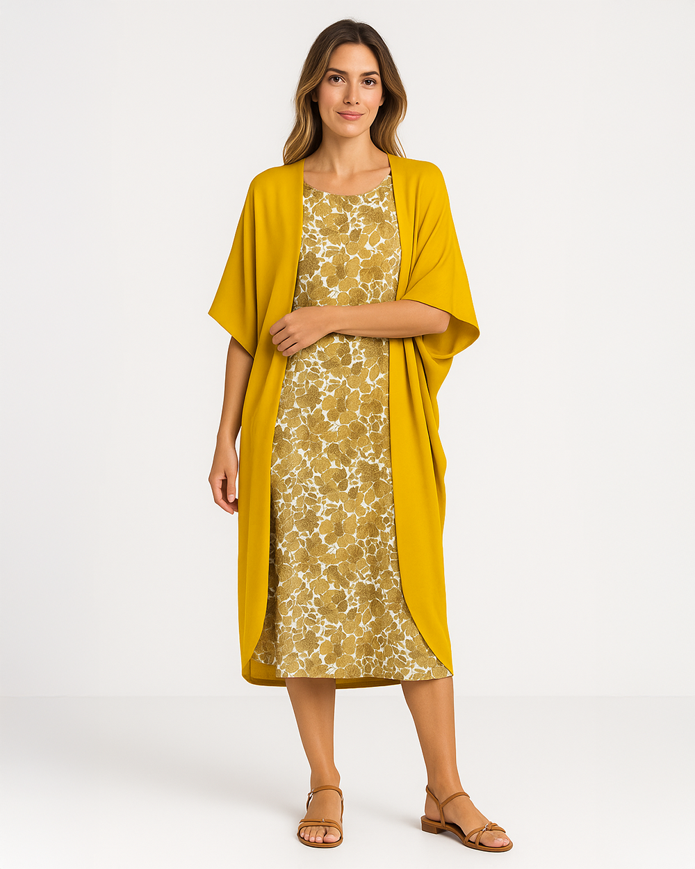 Folera - Vestito morbido con kimono