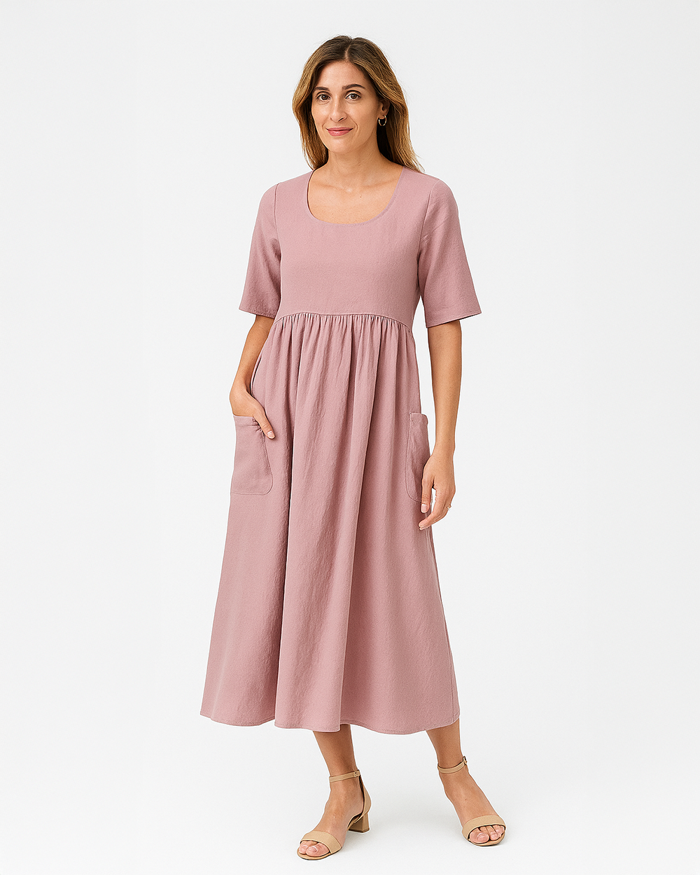 Ferlia - Vestito ampio midi con maniche