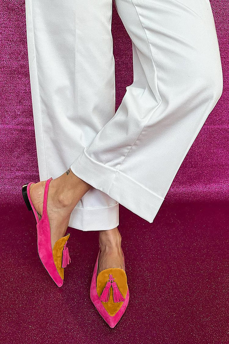 Quelia - Slingback a punta con nappine